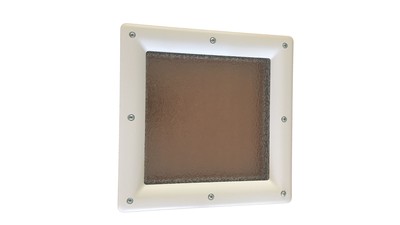 Hublot carré en PVC blanc, double vitrage plexiglas, brouillé, 290 mm