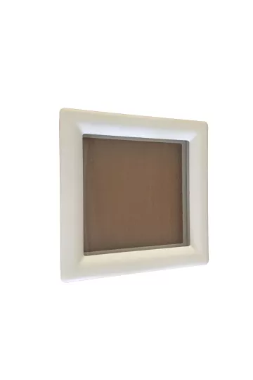 Hublot carré en PVC blanc, double vitrage plexiglas, brouillé, 290 mm