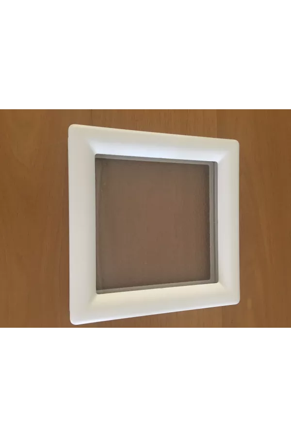 Hublot carré en PVC blanc, double vitrage plexiglas, brouillé, 290 mm