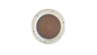 Hublot rond en PVC blanc, double vitrage plexiglas, brouillé, 315 mm