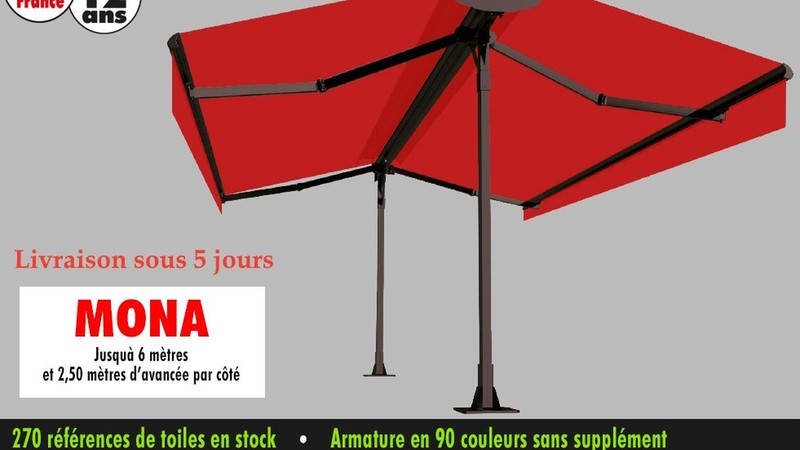 Store Banne Double Pente MONA - Detail Coffre Aluminium