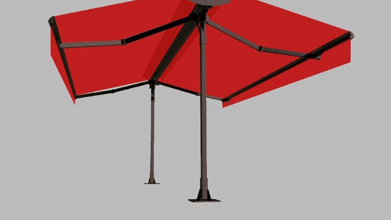 Store Banne Double Pente MONA - Vue de Face Deploye