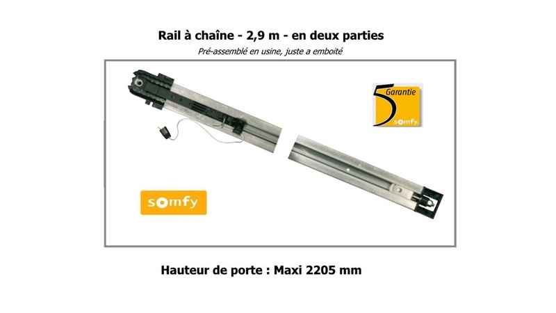 Motorisation porte de garage Somfy Dexxo Pro 3S IO 1000 - vue de face | Auvergne-Rhone-Alpes