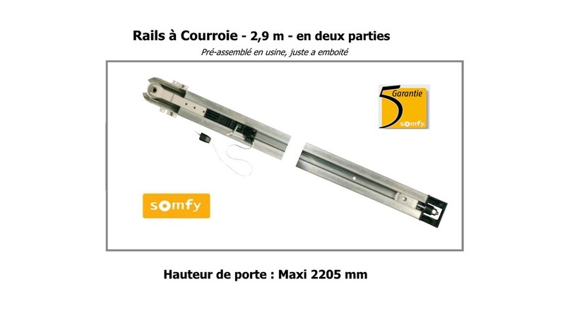 Motorisation porte de garage Somfy Dexxo Optimo 3S IO - vue de face | Hauts-de-France