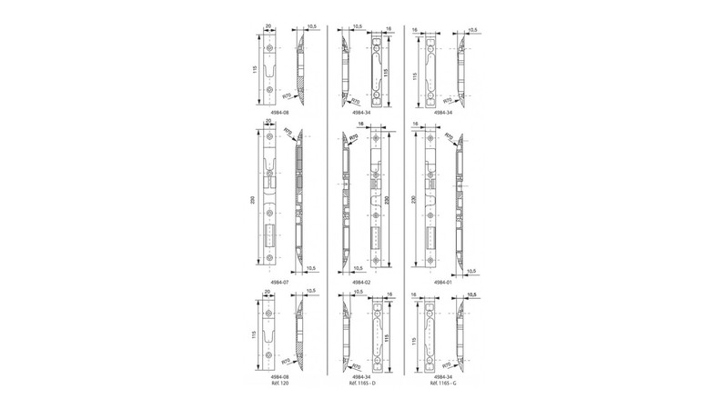 Serrure Ã  larder 4 points 20215 RB TÃªtiÃ¨re de 18 mm - ... — vue latérale en Aquitaine