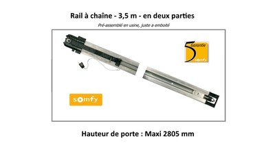 Rail à courroie en deux parties de 3,5 m - SOMFY 9013818