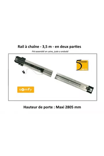 Rail à courroie en deux parties de 3,5 m - SOMFY 9013818