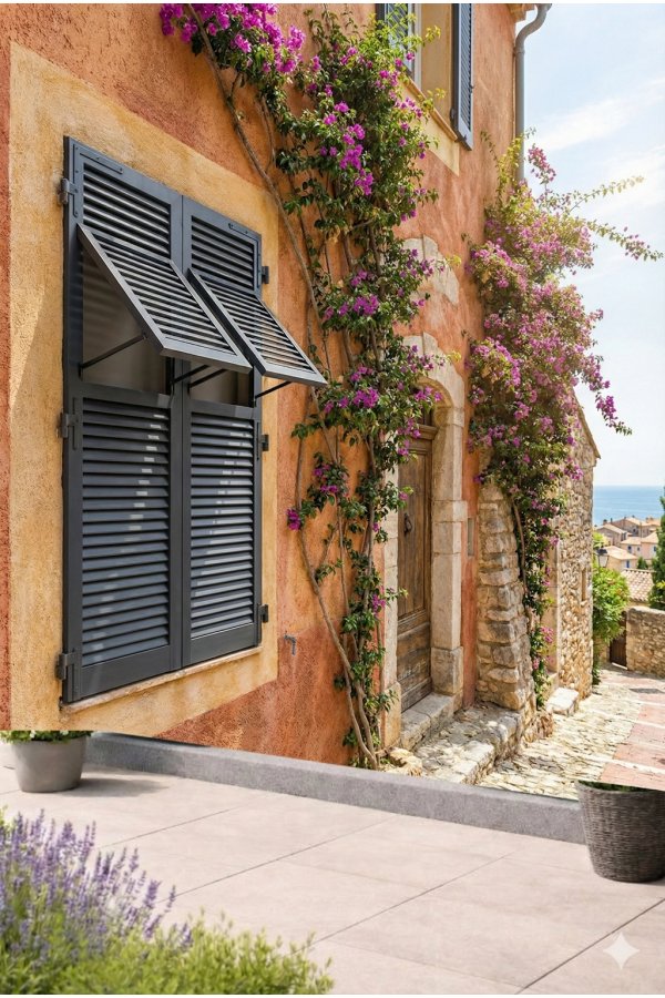 Volet battant aluminium niçois sur-mesure – projection provençale