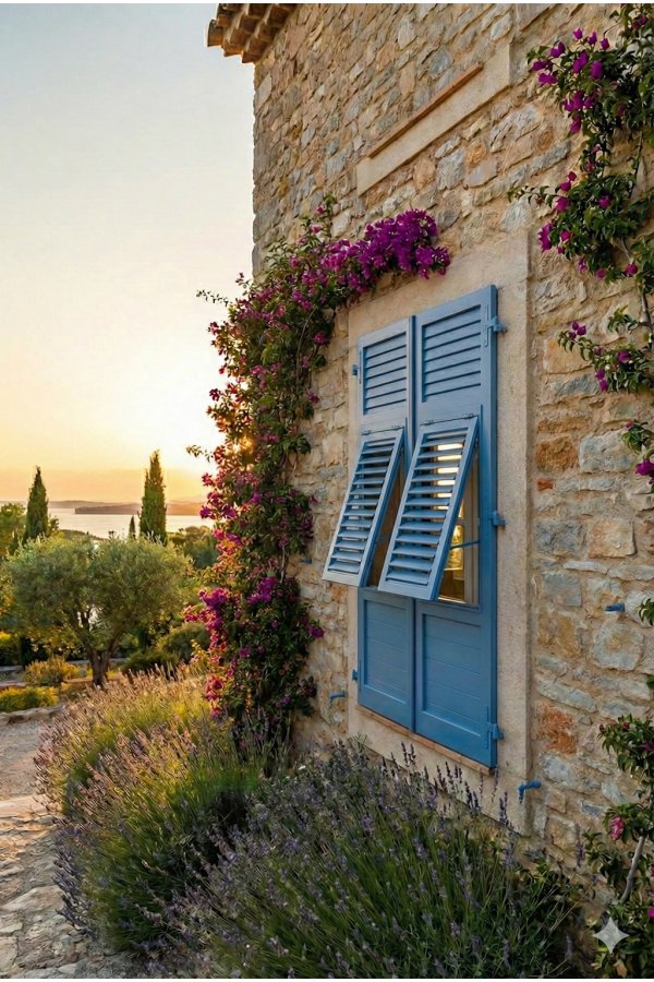 Volet battant alu niçois – projection sur façade provençale