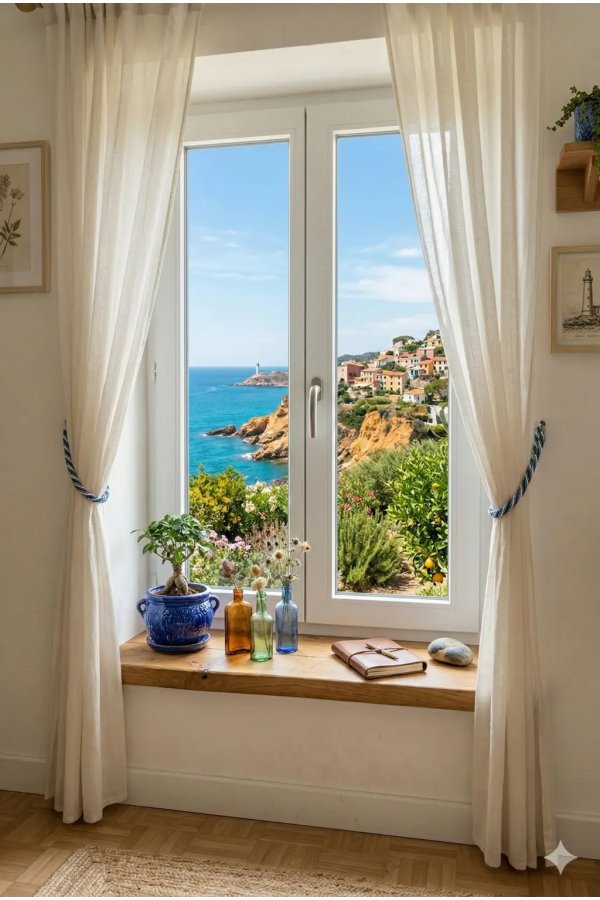 Fenêtre PVC sur mesure 2 ouvrants oscillo-battant – vue intérieure avec poignée