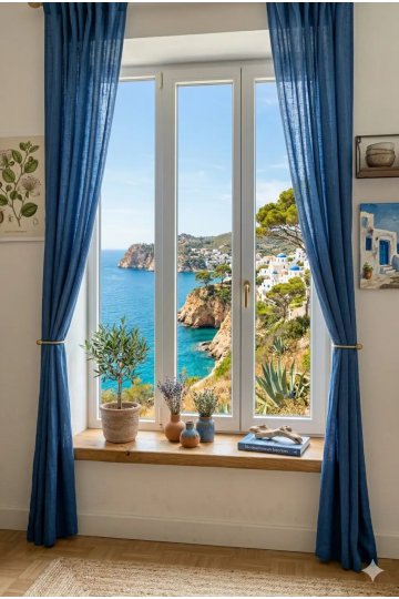 Fenêtre PVC sur mesure 2 ouvrants oscillo-battant et 1 fixe latérale – vue intérieure