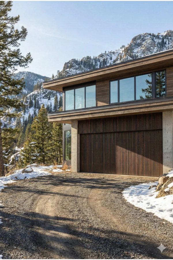 Porte basculante motorisee gris anthracite - villa vue mer Corse