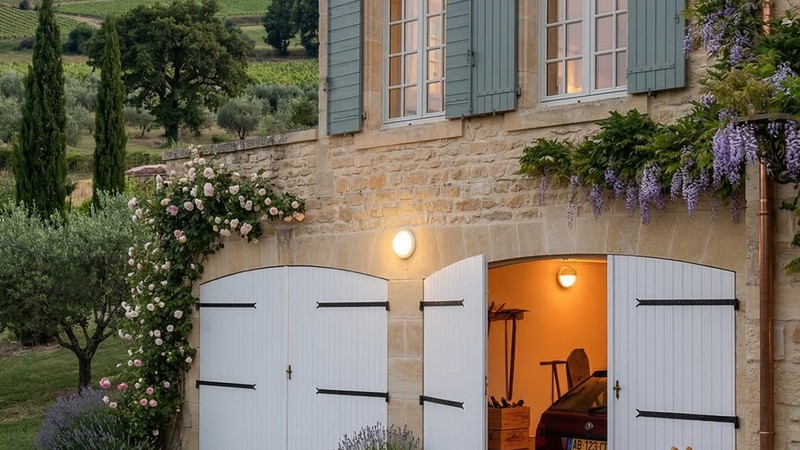 Porte de garage battante PVC deux battants ouverture exterieure sur mesure | Occitanie