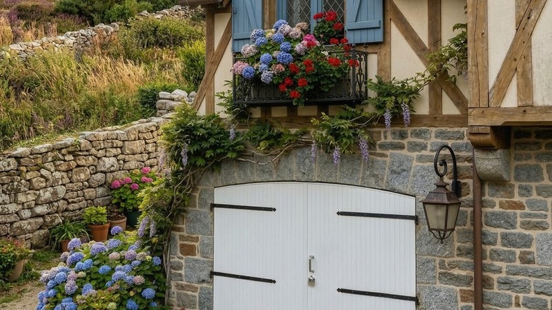 Porte de garage battante PVC deux battants ouverture exterieure sur mesure | Grand Est