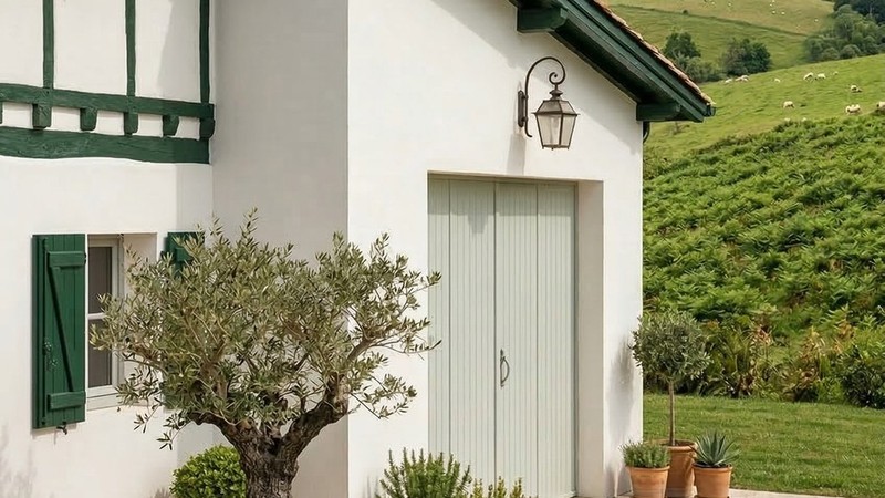 Porte de garage battante PVC quatre battants ouverture interieure sur mesure | Bourgogne Franche Comte