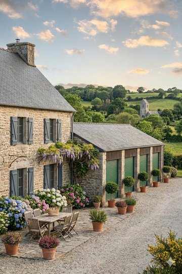 Porte de garage enroulable aluminium 77 isolee avec moteur - maison bretonne en Normandie