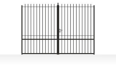 Portail acier ajouré droit barreaux fer forgé - vue technique configurateur