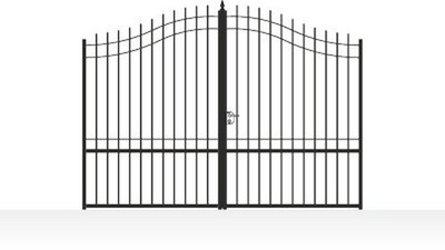 Portail acier chapeau de gendarme ajouré classique - vue technique configurateur