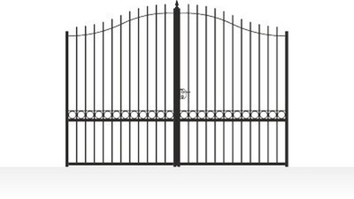 Portail acier chapeau de gendarme ajouré élégant - vue technique configurateur