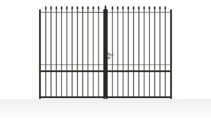 Portail acier ajouré droit style classique - vue technique configurateur