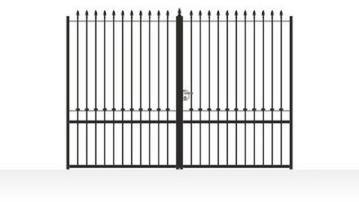 Portail acier ajouré droit design élégant fer forgé - vue technique configurateur