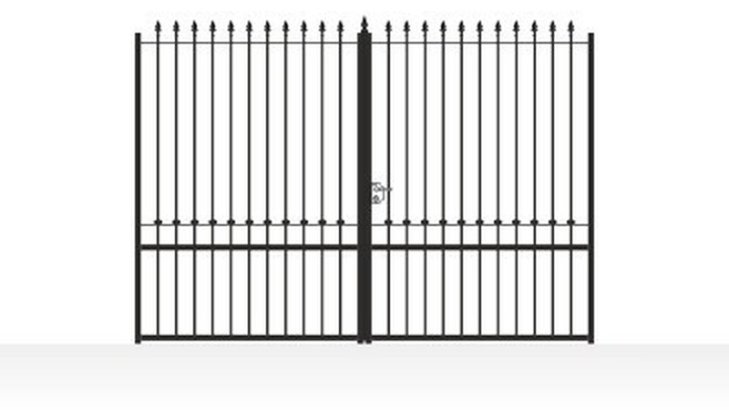 Portail acier ajouré droit design élégant fer forgé - vue technique configurateur
