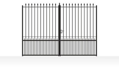 Portail acier ajouré droit barreaux ronds - vue technique configurateur