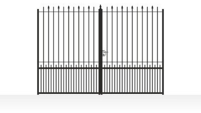 Portail acier ajouré droit barreaux ronds - vue technique configurateur