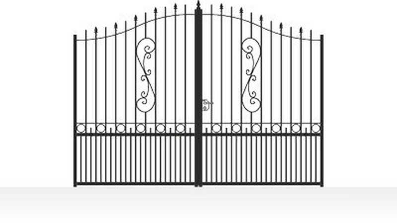 Portail acier chapeau de gendarme ajouré ferronnerie artisanale - vue technique configurateur