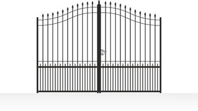 Portail acier chapeau de gendarme ajouré ornements décoratifs - vue technique configurateur