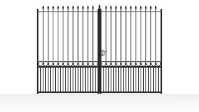 Portail acier ajouré droit vue dégagée - vue technique configurateur