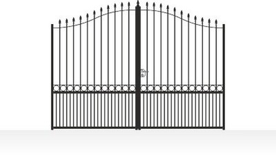 Portail acier ajouré droit barreaux fer forgé - vue technique configurateur