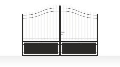 Portail acier chapeau de gendarme semi-plein classique - vue technique configurateur