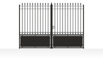 Portail acier droit semi-plein design sobre - vue technique configurateur