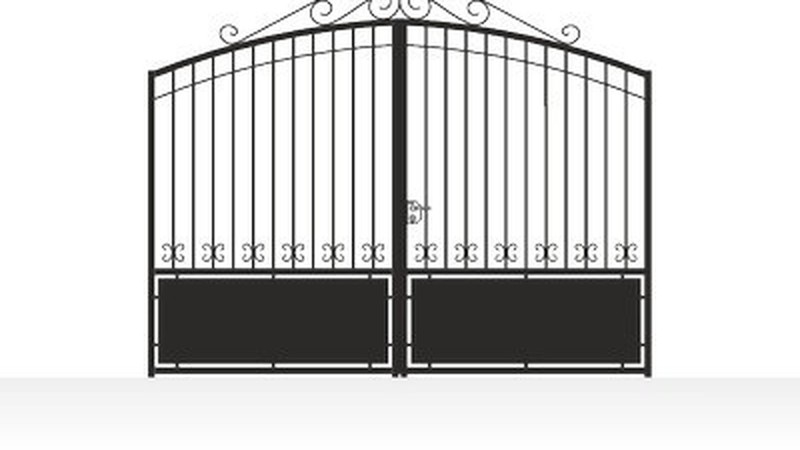 Portail acier travaillé ferronnerie art style manoir - vue technique configurateur