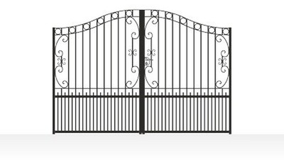 Portail acier travaillé ferronnerie tradition ajouré artisanal - vue technique configurateur