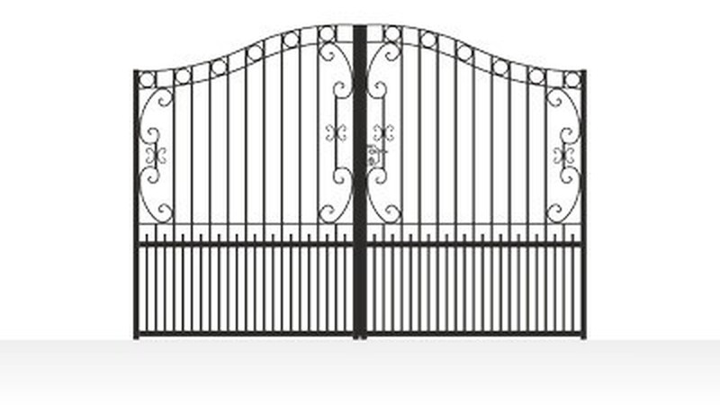 Portail acier travaillé ferronnerie tradition ajouré artisanal - vue technique configurateur