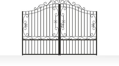 Portail acier travaillé fers de lance ajouré sur mesure