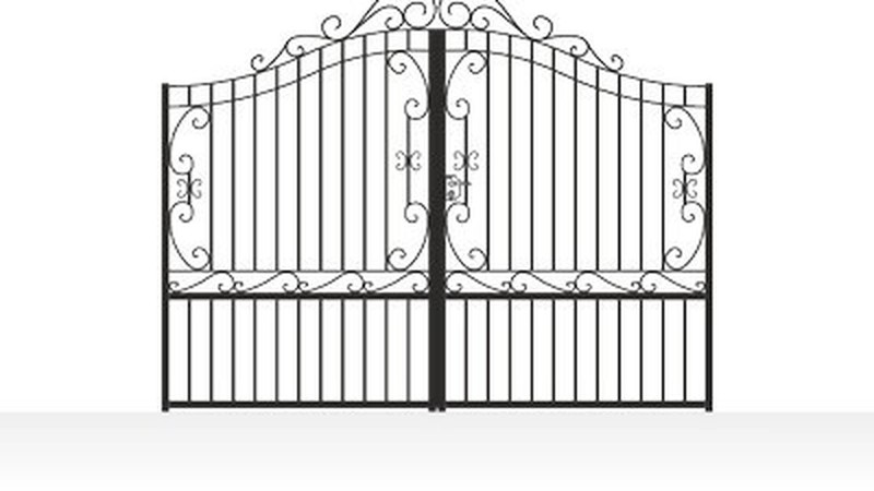 Portail acier travaillé fers de lance ajouré sur mesure