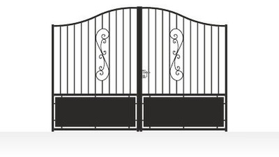 Portail acier travaillé prestige semi-plein - vue technique configurateur