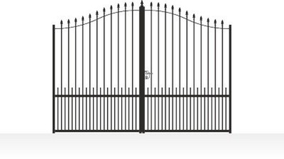 Portail acier travaillé style provençal ajouré fer forgé - vue technique configurateur