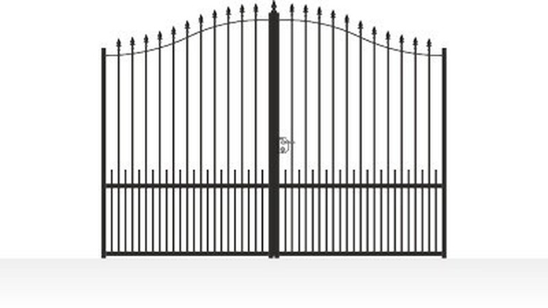 Portail acier travaillé style provençal ajouré fer forgé - vue technique configurateur