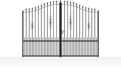 Portail acier travaillé style provençal ajouré fer forgé - vue technique configurateur