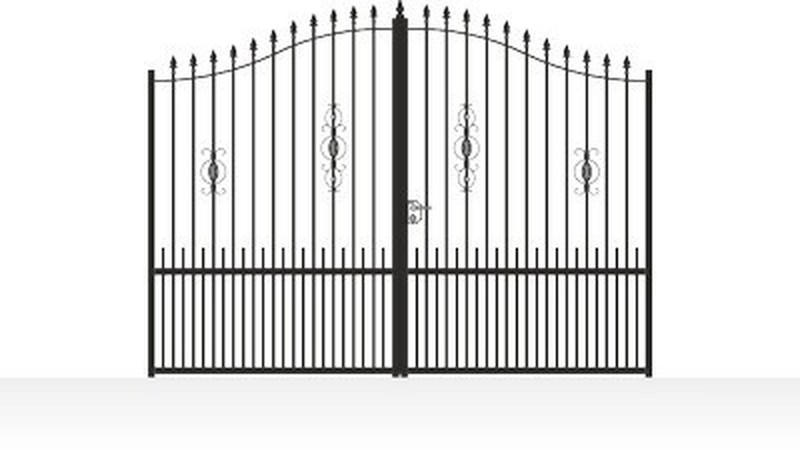 Portail acier travaillé style provençal ajouré fer forgé - vue technique configurateur