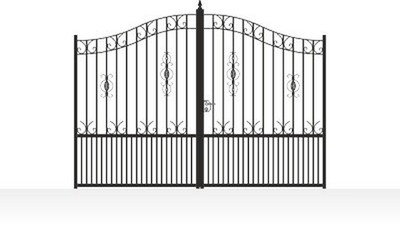 Portail acier travaillé style provençal ajouré fer forgé - vue technique configurateur