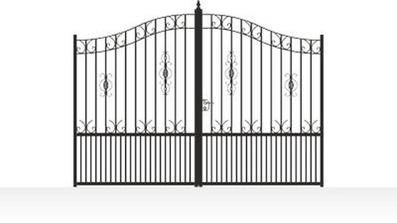 Portail acier travaillé style provençal ajouré fer forgé - vue technique configurateur