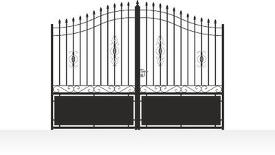 Portail acier travaillé style provençal semi-plein sur mesure