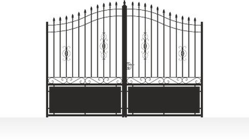 Portail acier travaillé style provençal semi-plein sur mesure