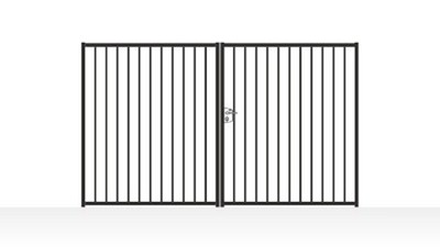 Portail acier droit lignes simples épurées - vue technique configurateur