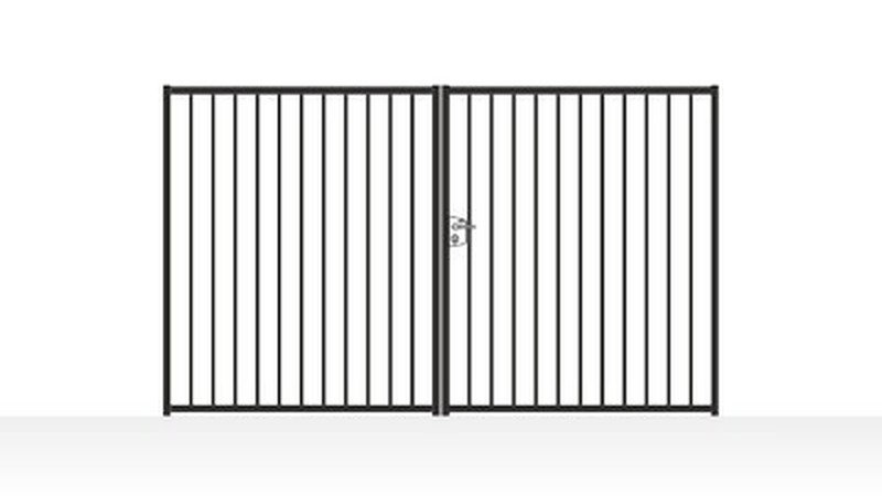 Portail acier droit lignes simples épurées - vue technique configurateur